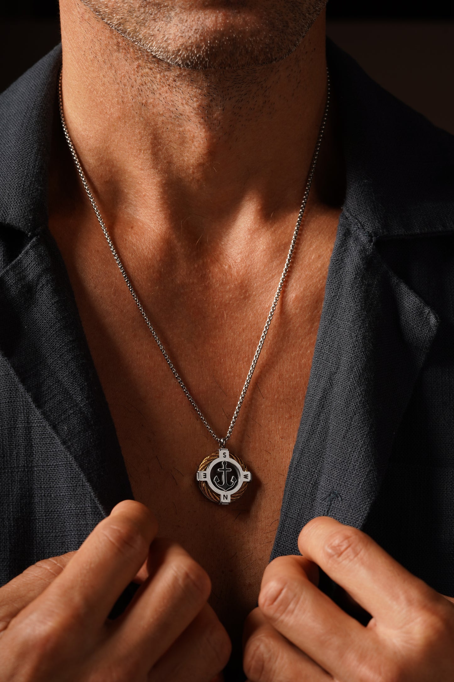 Compass Anchor Necklace