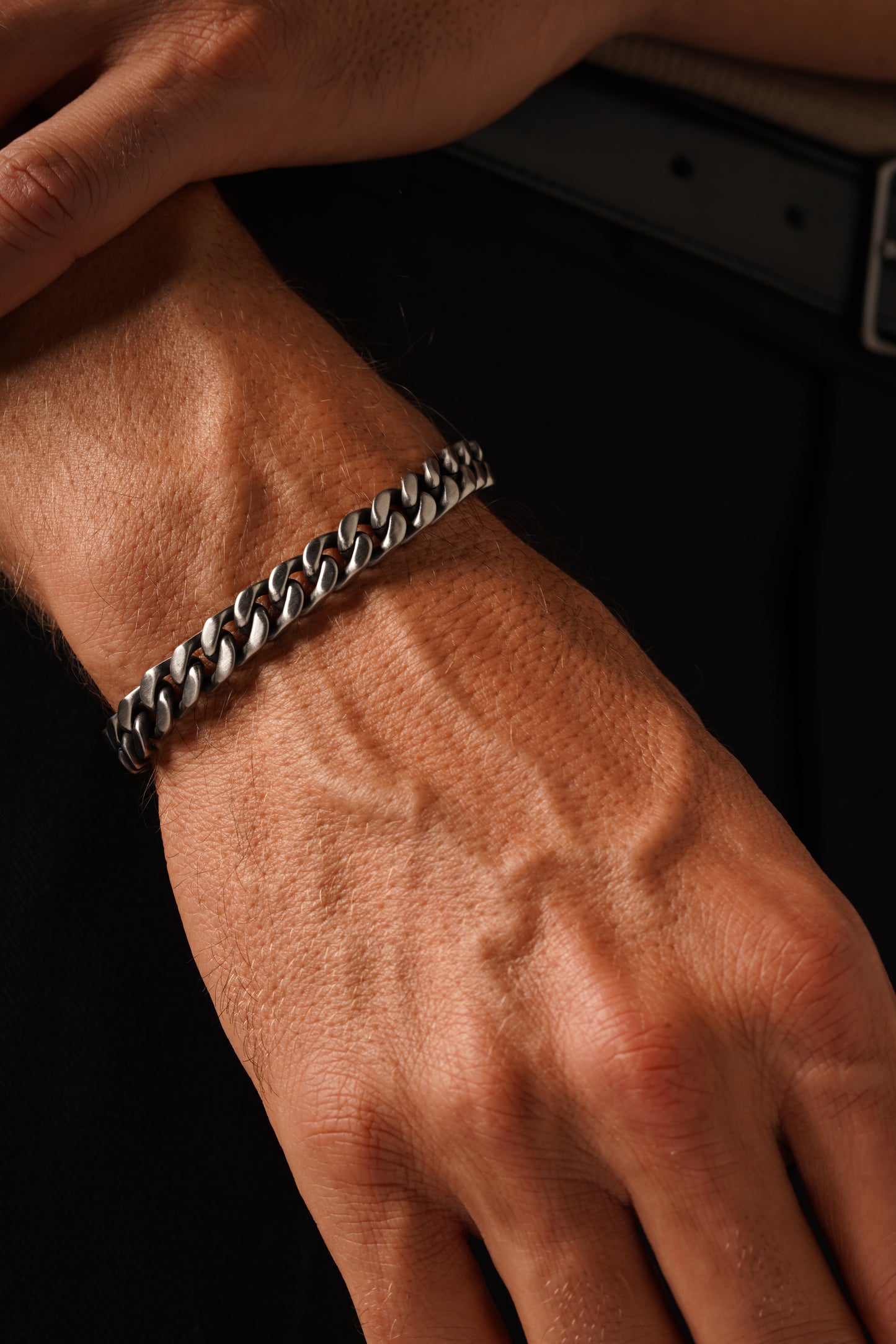 Mat Gümüş Zincir Bileklik