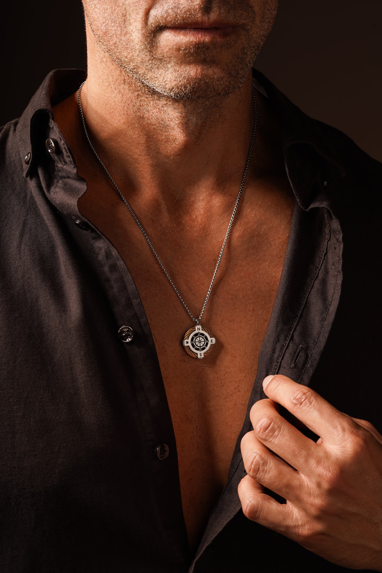 Compass Wheel Necklace