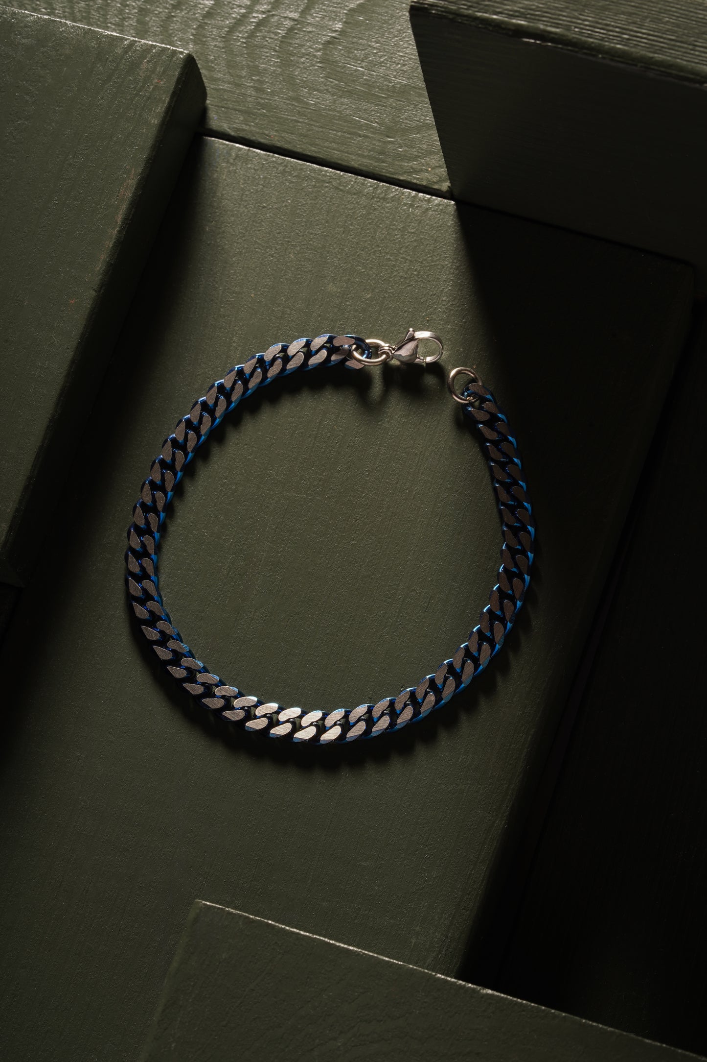 Blue Steel Chain Bracelet