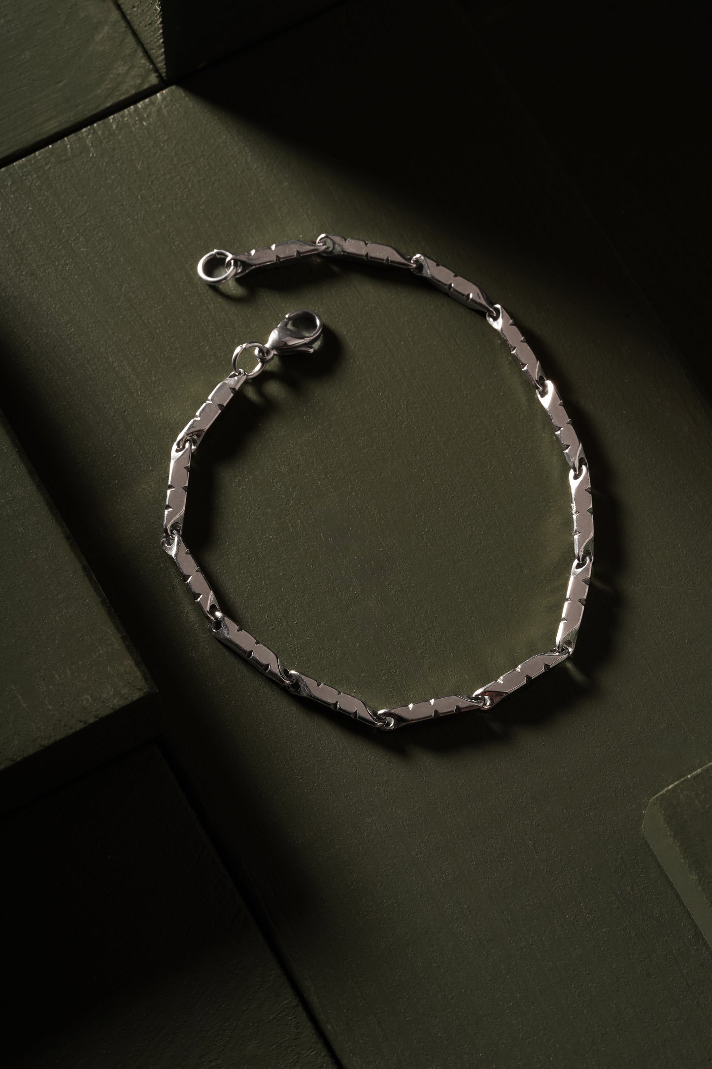 Silver Geometric Chain Bracelet