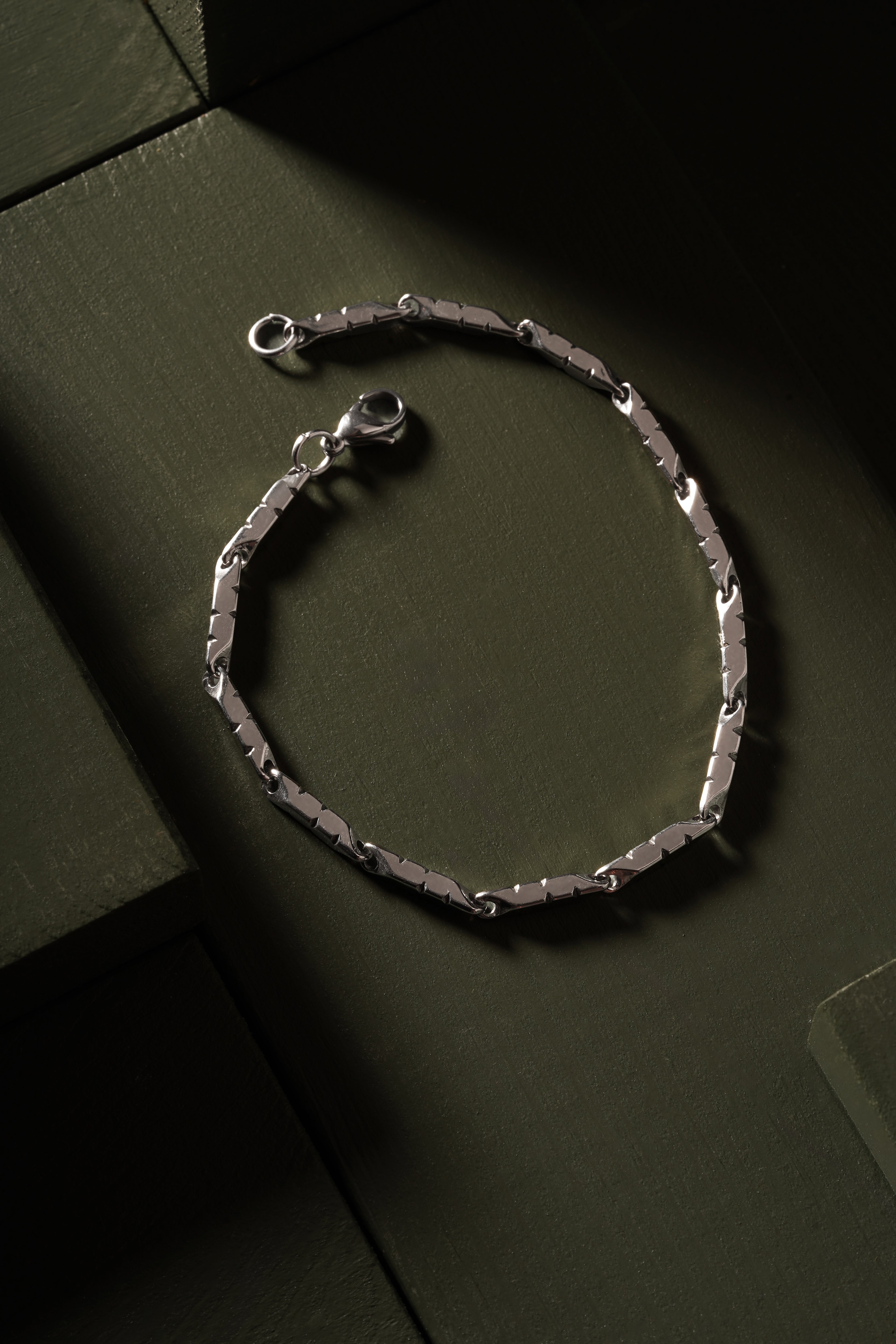 Silver Geometric Chain Bracelet