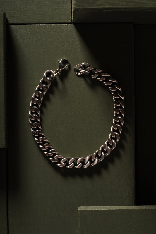 Mat Gümüş Zincir Bileklik