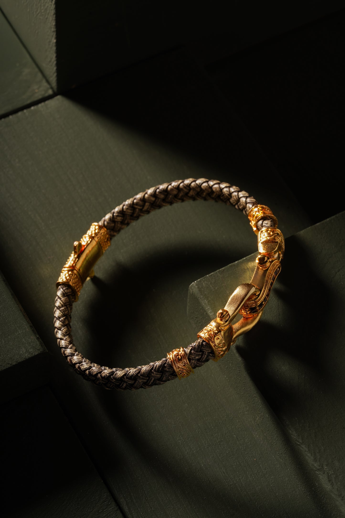 Gold Clasp Leather Bracelet
