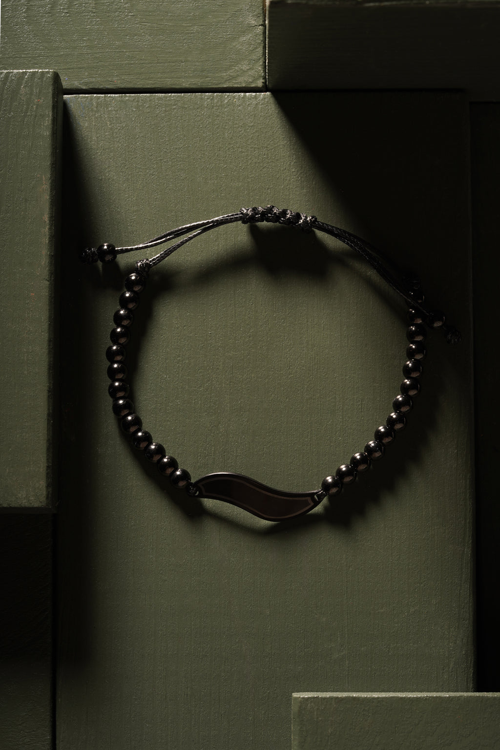 Black Wave Bead Bracelet