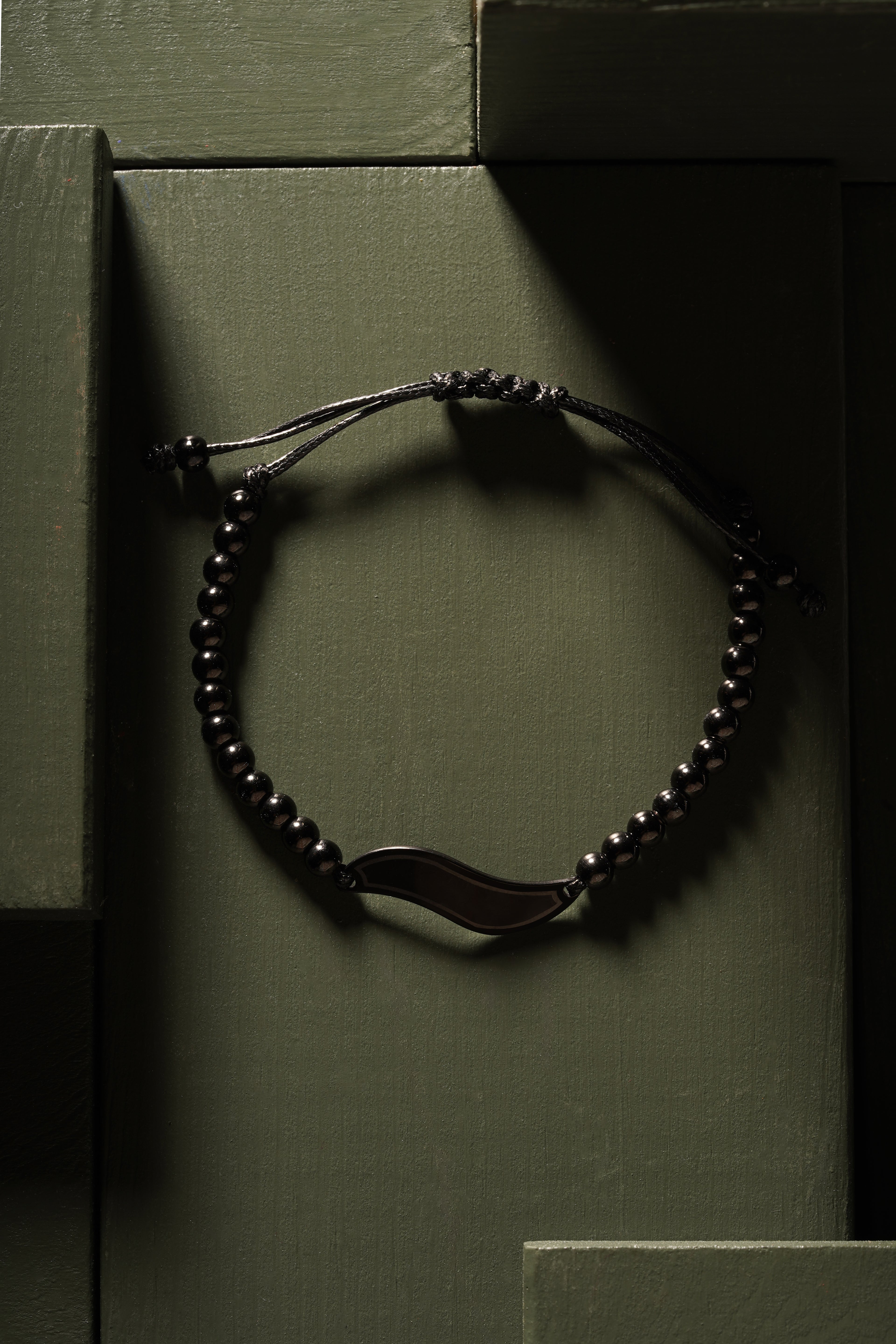 Black Wave Bead Bracelet