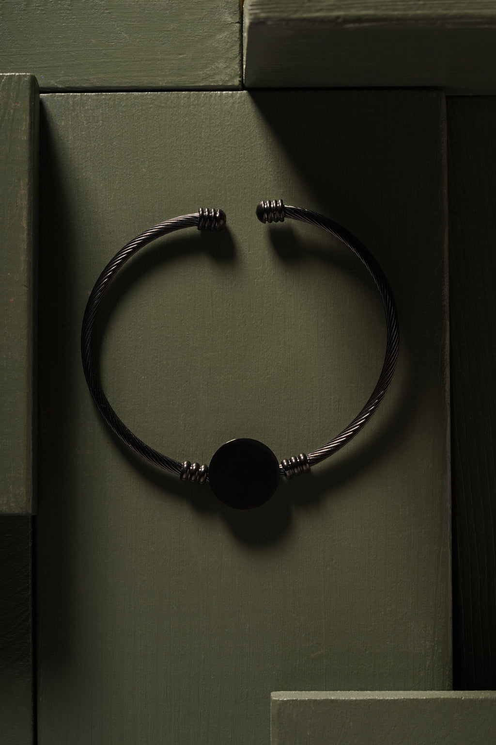 Black Cable Cuff Bracelet
