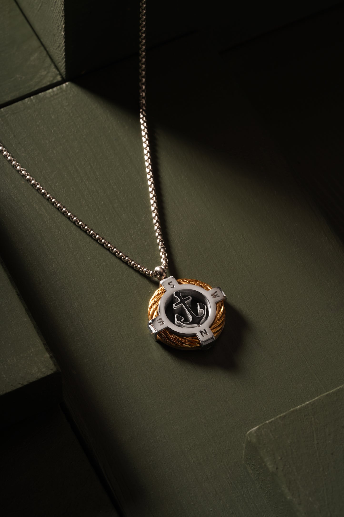 Compass Anchor Necklace