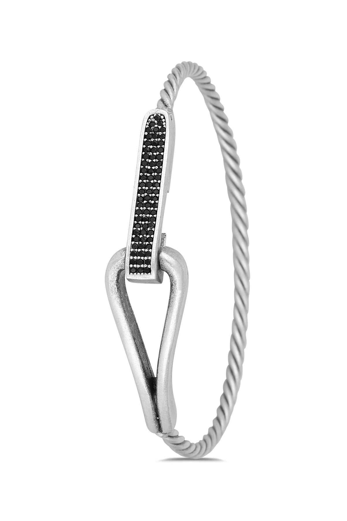 Black Line Silver Bracelet