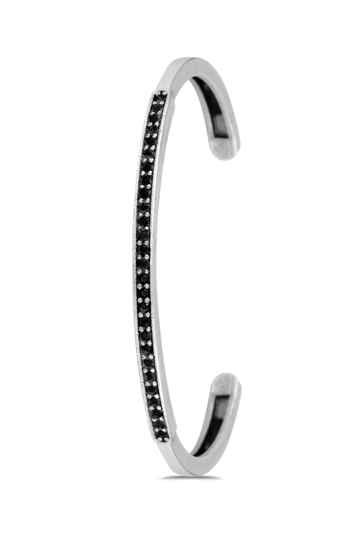 Silver Black Stone Bracelet